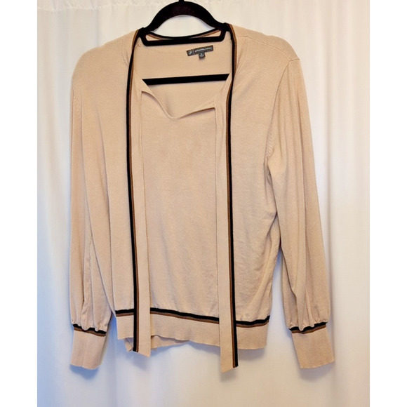 Adrianna Pappell XL Tan front tie lightweight sweater top 75% viscose - Picture 1 of 9